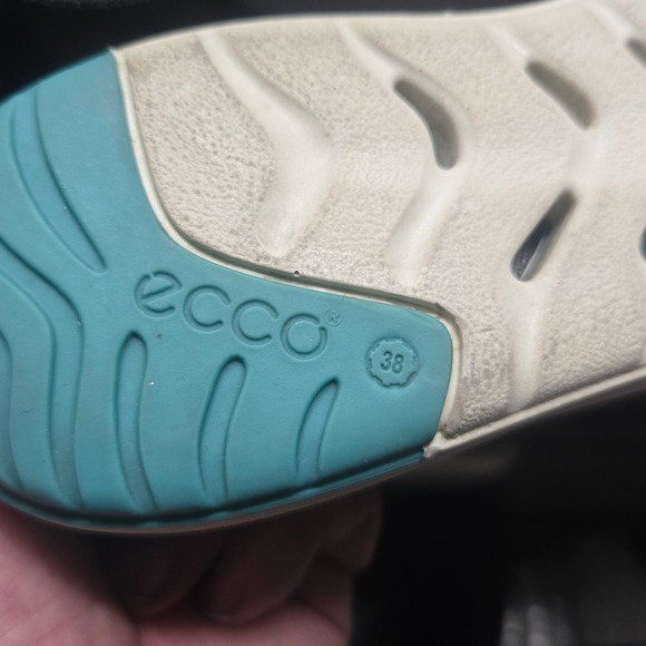 ECCO Womens Mary Jane Natural Motion Grey Teal Mesh Slip On Flat Size 38 7-7.5 - Picture 7 of 7